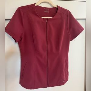 Jaanuu Zip-Pocket Moto Scrub Top